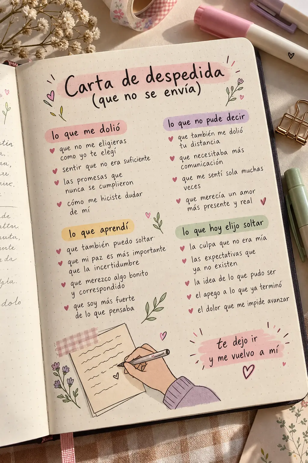 Ejemplo en cuaderno: Carta de despedida que no necesitás enviar