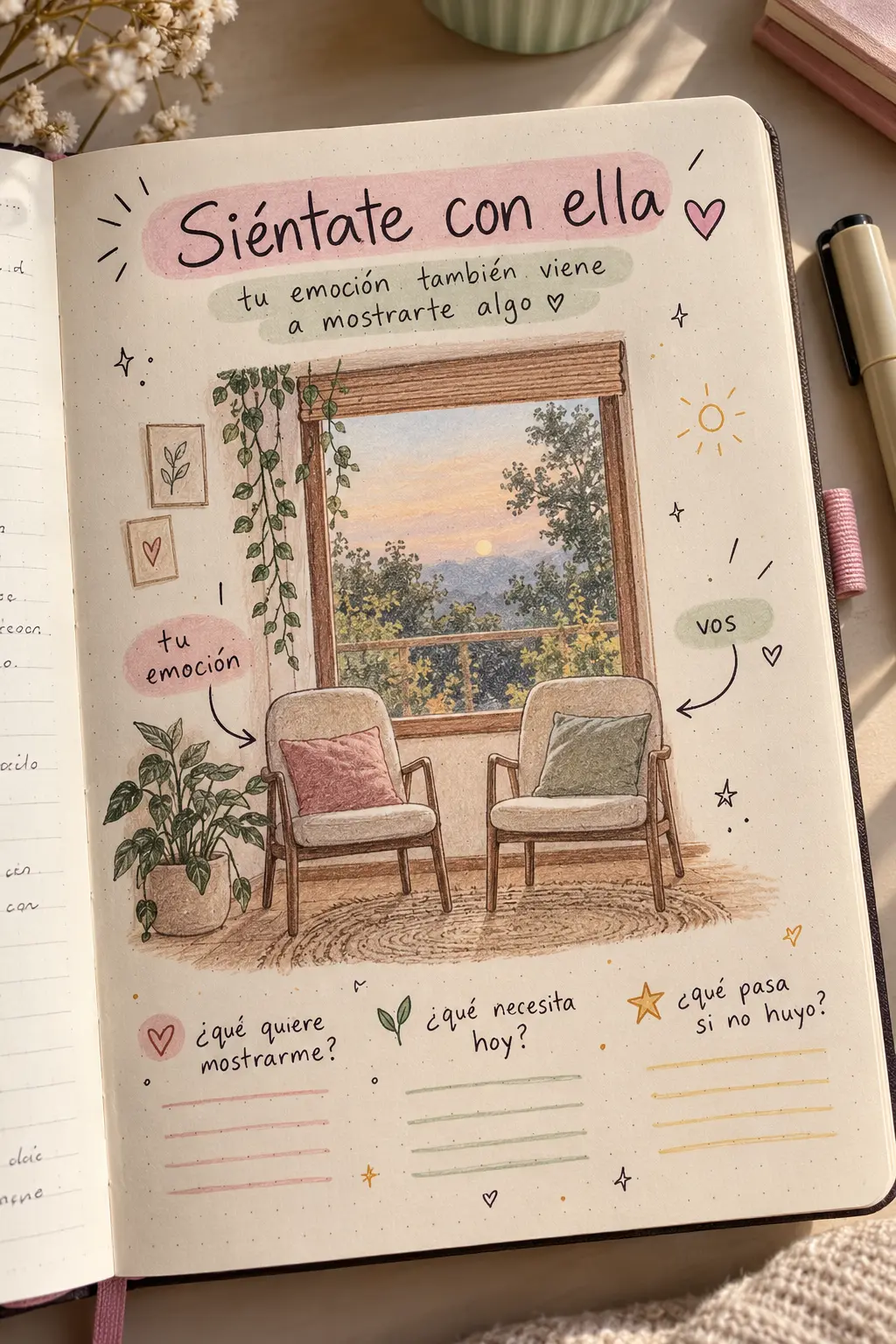Ejemplo en cuaderno: Sentate con tu emoción